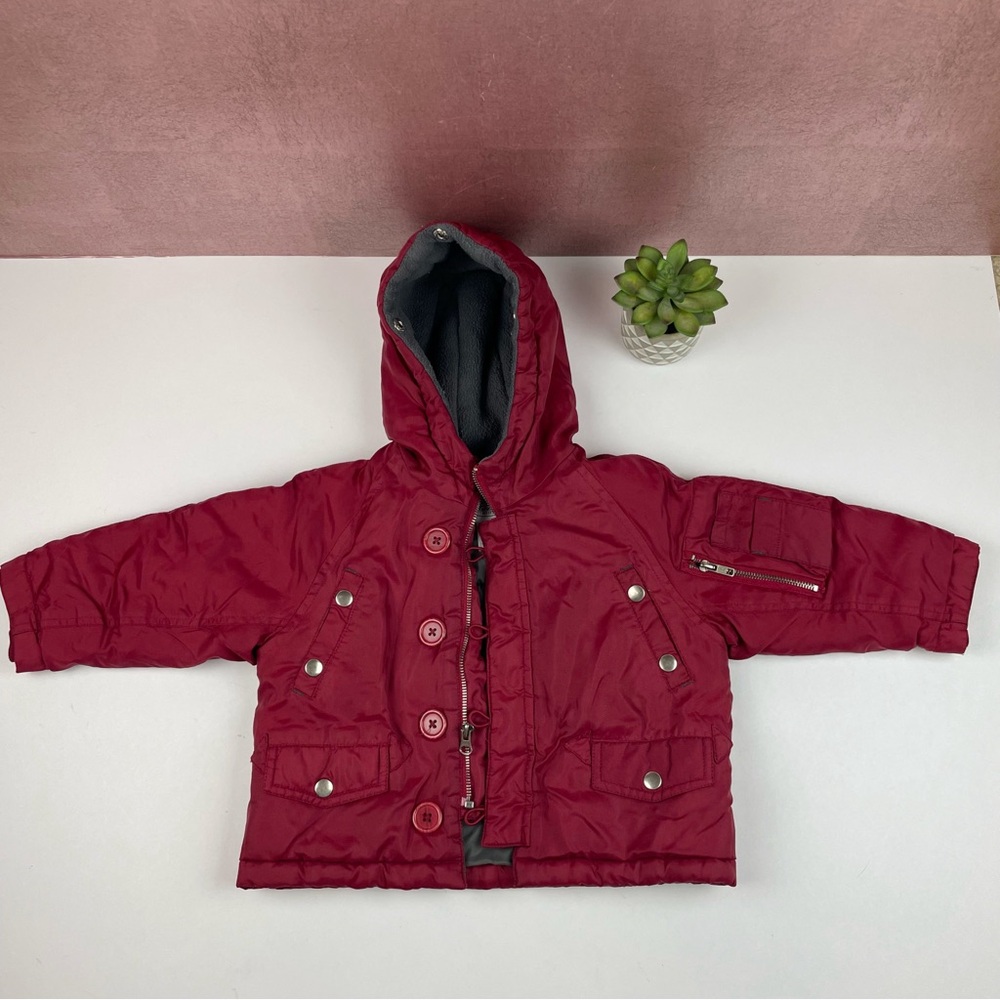 Talbots Kids Red Hooded Full Zip Winter Coat Jacket Boy Size 2T Outdoor